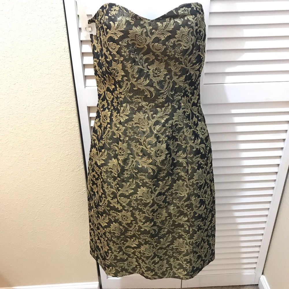 Gorgeous , Black/Gold Vintage cocktail Dress